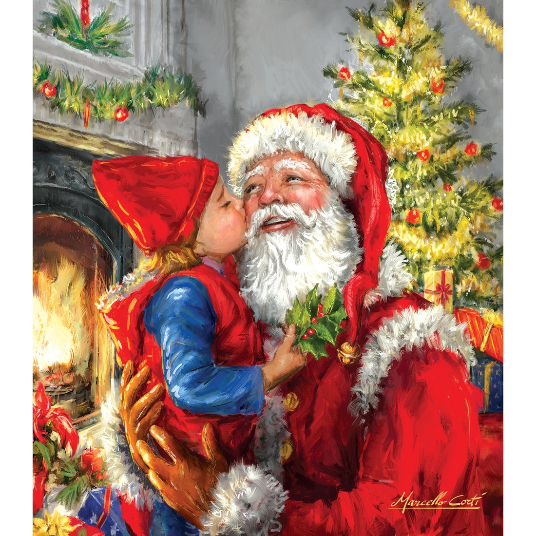 Puzzle Kissing Santa