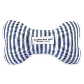 Sammy's Sew Shop - Dog Bone Navy Ticking Squeak