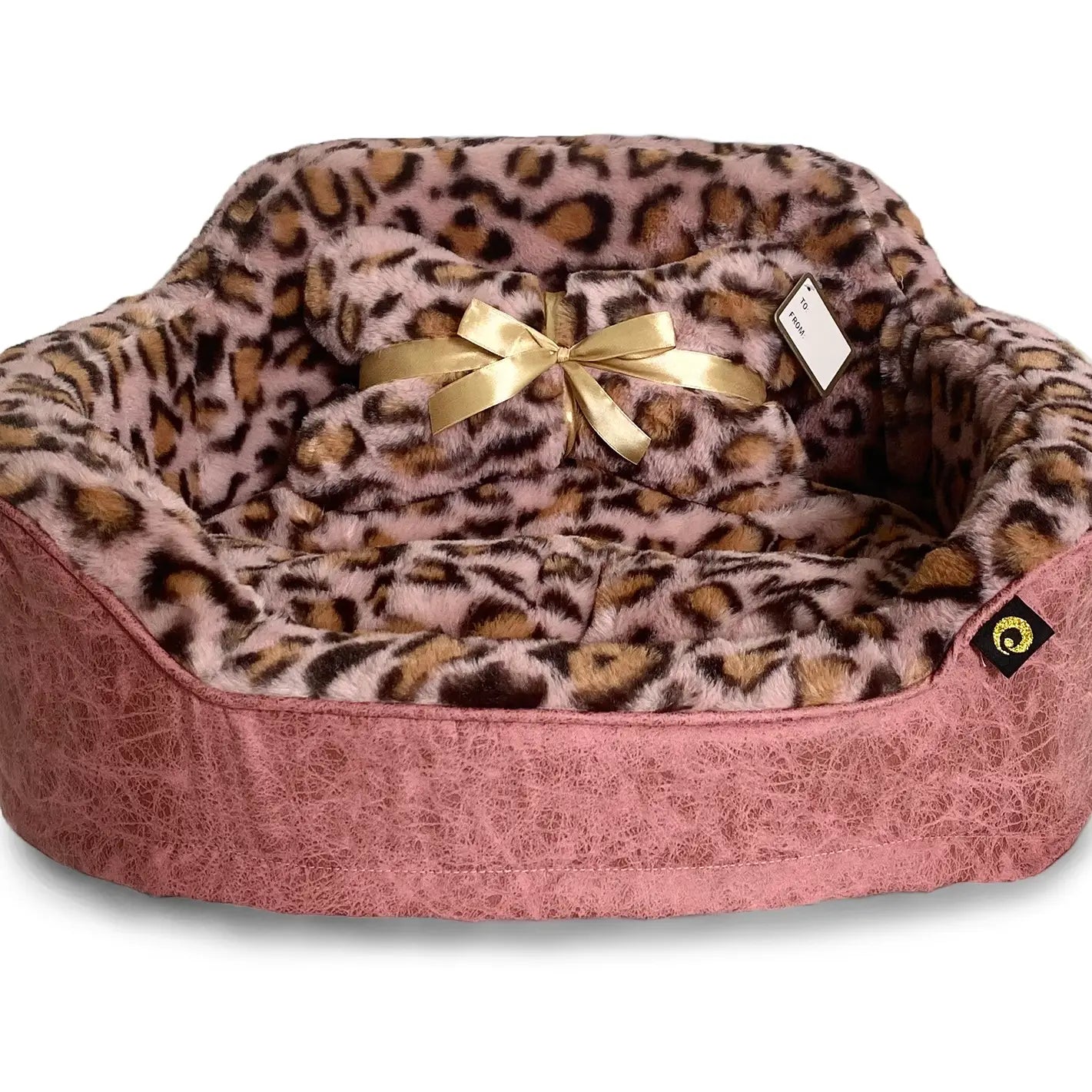 Precious Tails - Leopard Princess Pet Bed with Bone Pillow