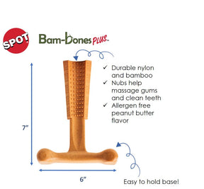 Ethical Pet Products - Bam-bones Plus Raised Nubs W/ Easy-To-Grip Shape Peanut Butter Flavor