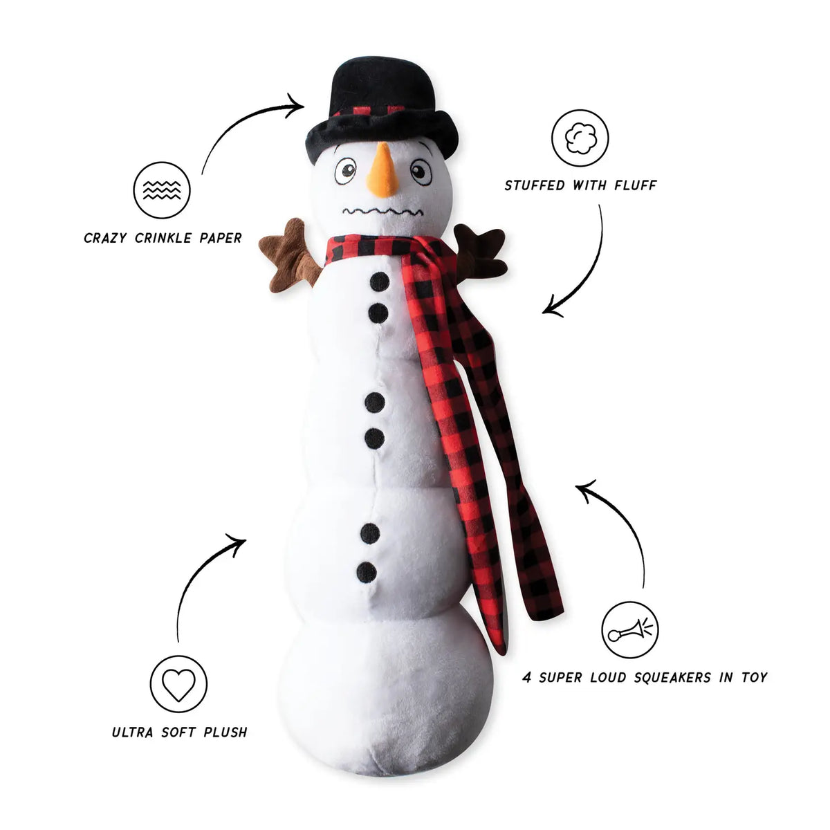 Wagsdale - Don't Have A Meltdown Snowman	Plush Dog Toy