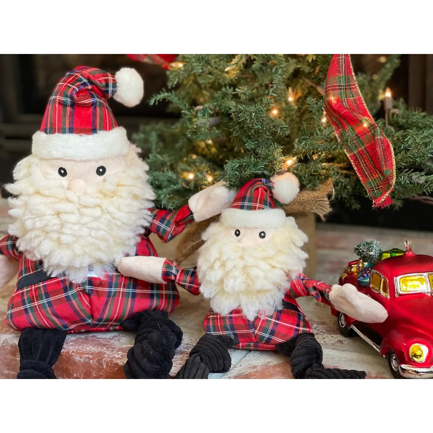 Santa HuggleFleece & Tartan Plaid Knottie