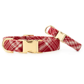 Dog Collar Marsala Plaid