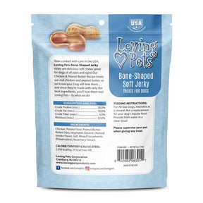 Loving Pets -Bone-Shaped Chicken & Peanut Butter Soft Jerky Treats For Dogs