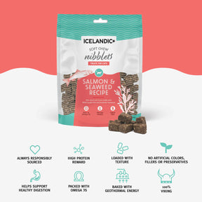 Icelandic+ - Soft Chew Nibblets Salmon &	Seaweed Treats For Cats