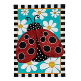 Flag Ladybug w/ Daisies