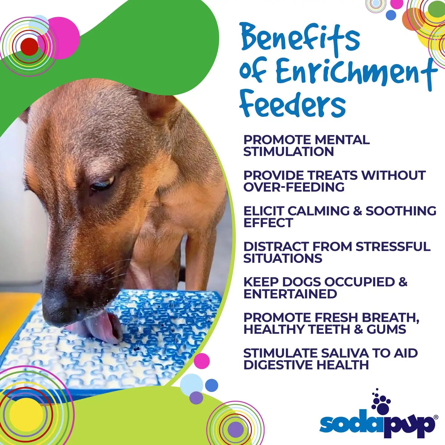 Enrichment Dog Lick Mat - Jigsaw Design