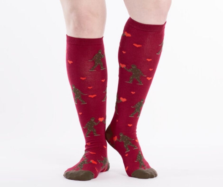 Sasquatch Valentine Knee High Socks-Southern Agriculture