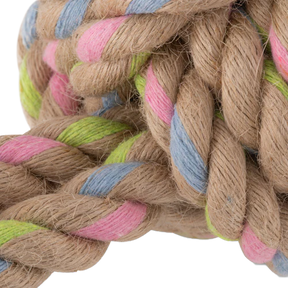 Beco - Hemp Ball With Loop Natural With Pink, Blue & Green