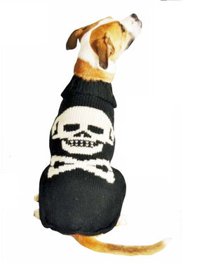 Dog Sweater Black Skull