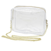 Camera Crossbody - Clear PVC w Gold 8" x 5.5” x 2"