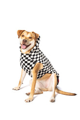 Dog Sweater Checkerboard Hoodie Wool