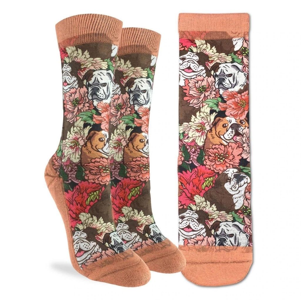 Good Luck Sock - Women's Floral Bulldog