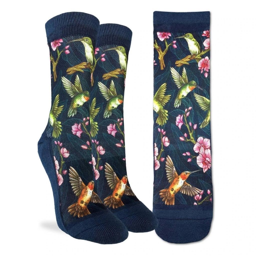 Good Luck Sock - Women's Floral Hummingbirds