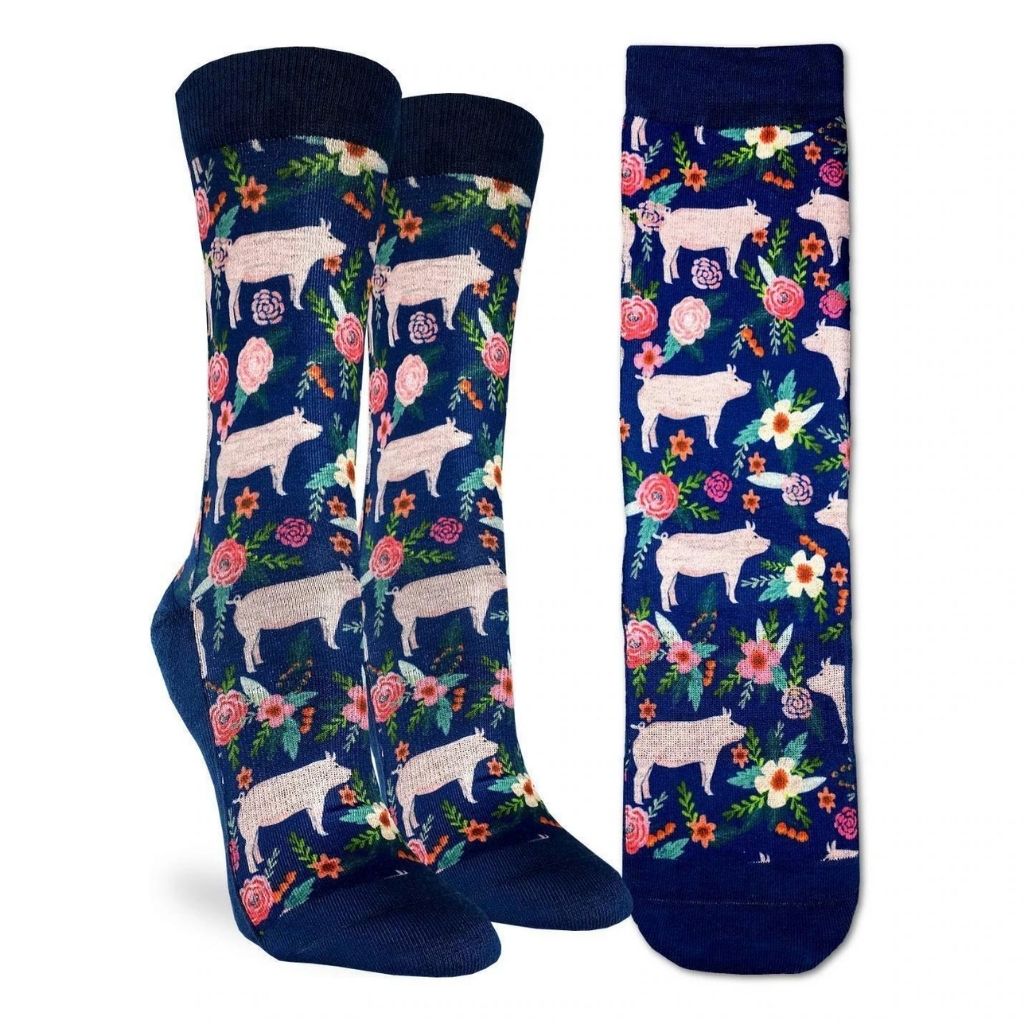 Good Luck Sock - Women's Floral Pigs