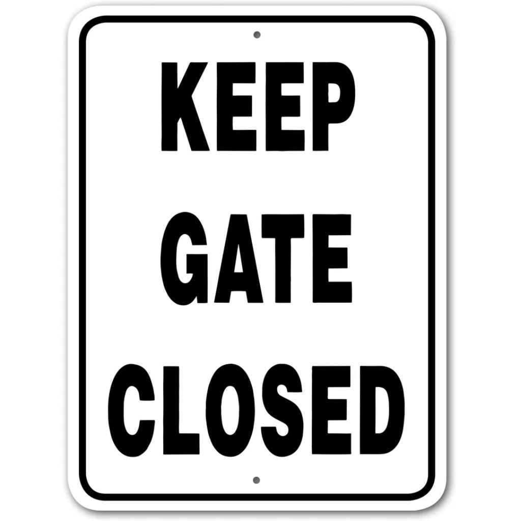 Keep Gate Closed Sign