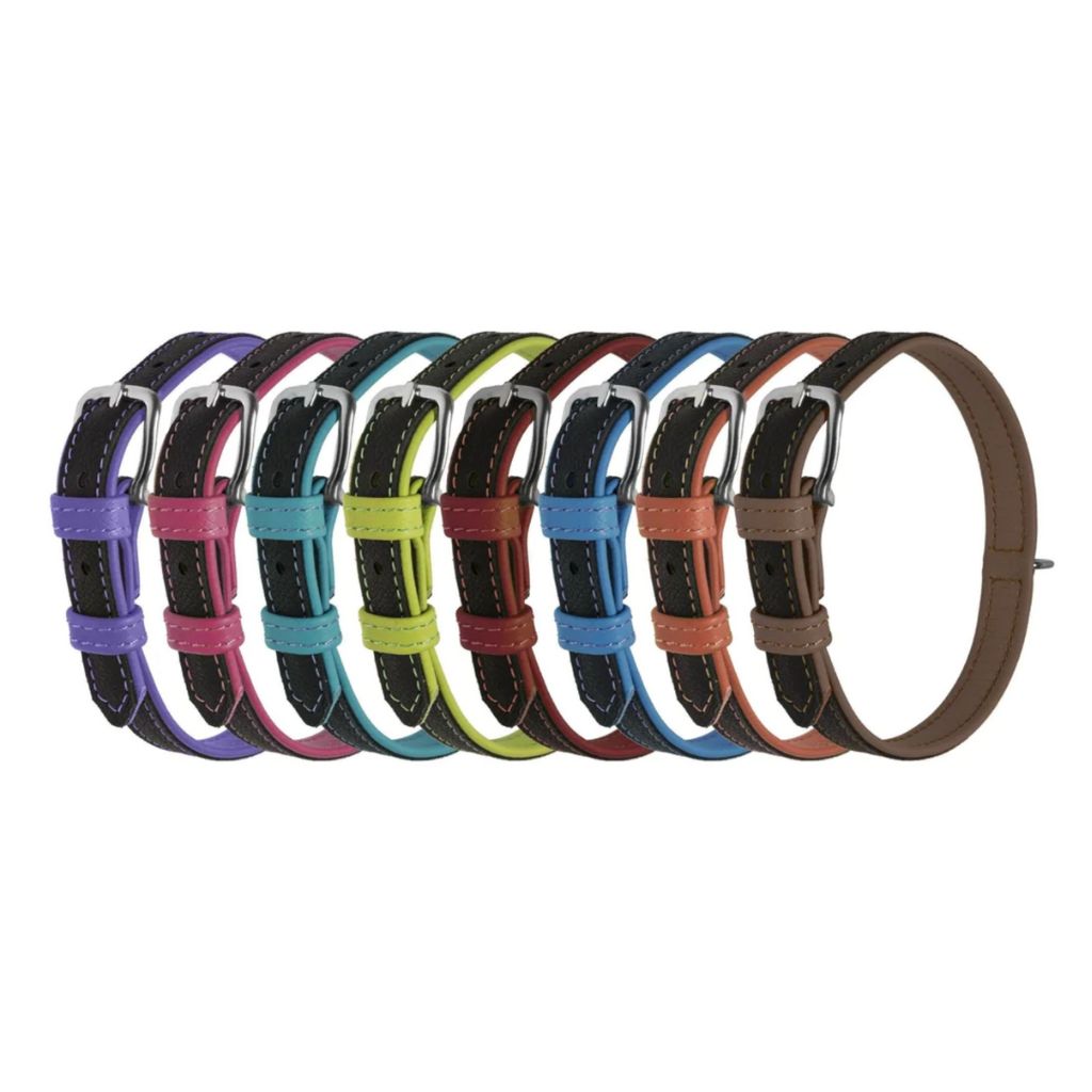 DogLine - Collar Leather Soft Dual Color 5/8" x 10-12"