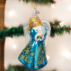 Old World Christmas - Glistening Snowflake Angel Ornament