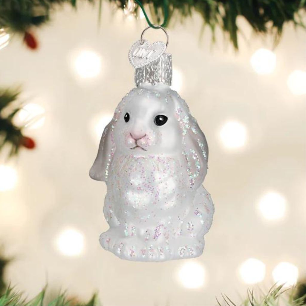 Old World Christmas - Bunny Baby White Ornament