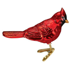 Old World Christmas - Cardinal Shiny Red Northern Clip-On Ornament