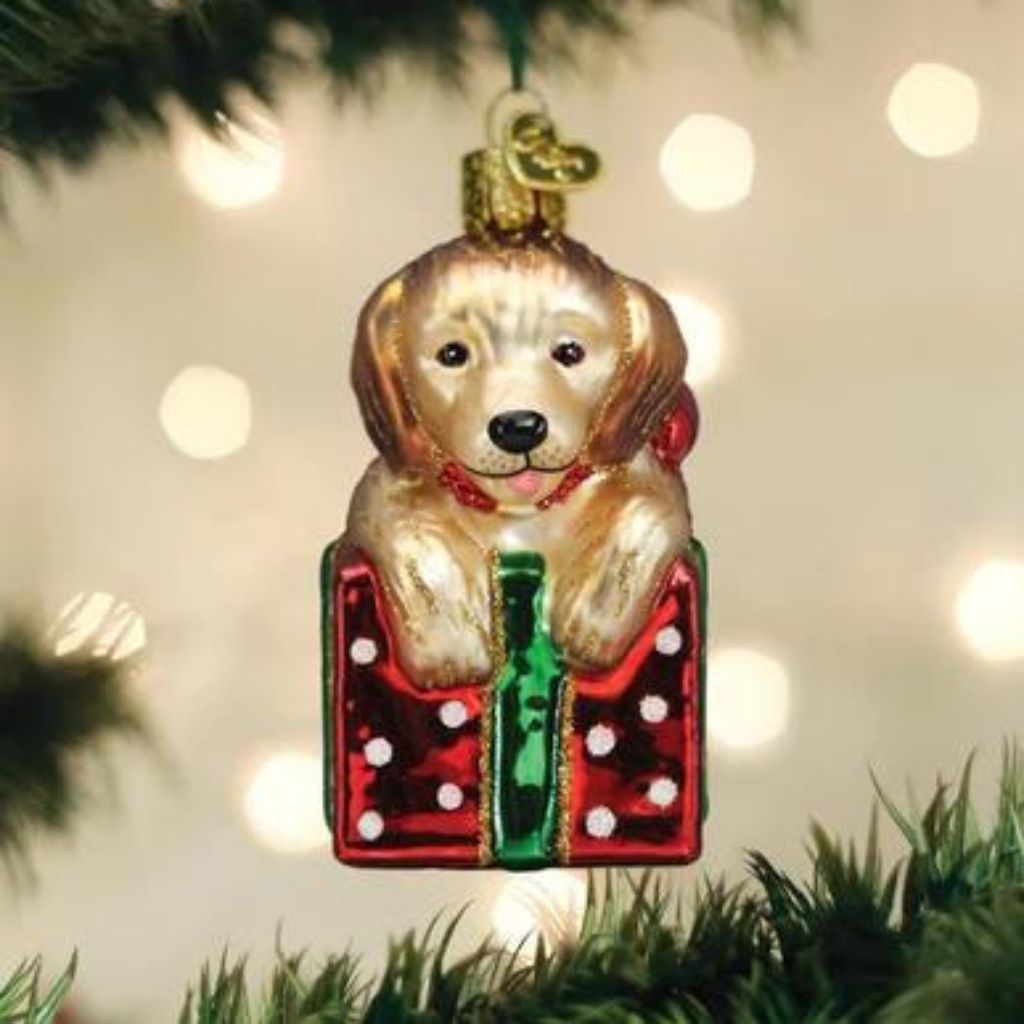 Old World Christmas - Golden Puppy Ornament