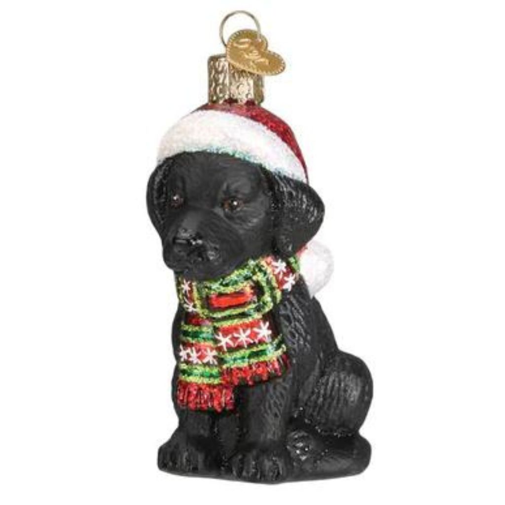 Old World Christmas - Holiday Black Labrador Puppy Ornament