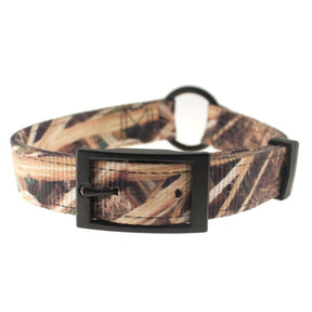 Leather Brothers -Collar Nylon DT Shadow Grass Blades Camo With Center Ring