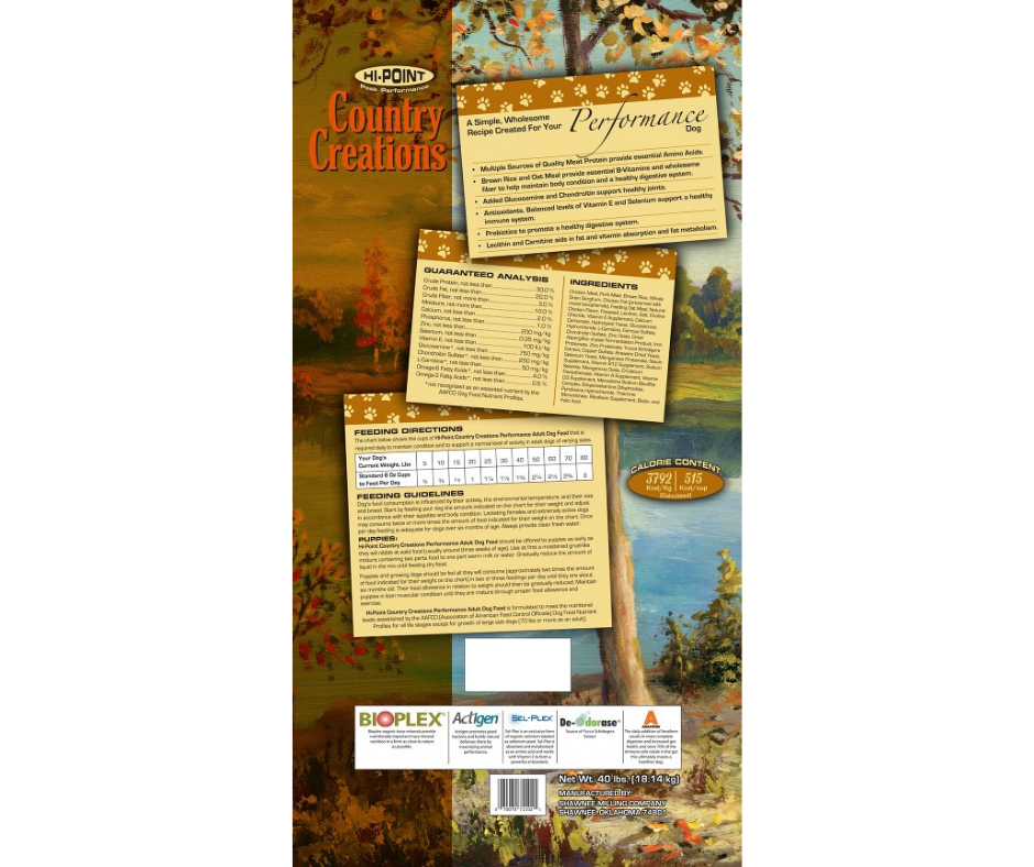 Shawnee Milling Company Hi-Point Country Creations - All Life Stages, Dog Food Recipe Dry Dog Food-Southern Agriculture