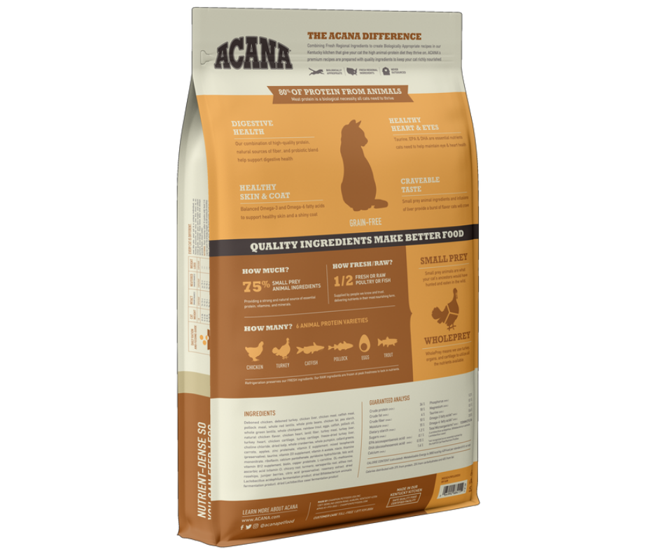 Champion Petfoods, Acana - All Cat Breeds, All Life Stages Meadowlands Recipe Dry Cat Food-Southern Agriculture