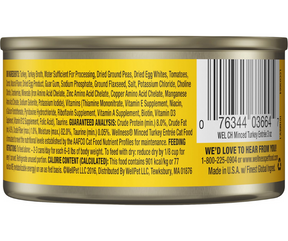 Wellness Complete Health Minced - All Breeds, Adult Cat Turkey Entrée Canned Cat Food-Southern Agriculture