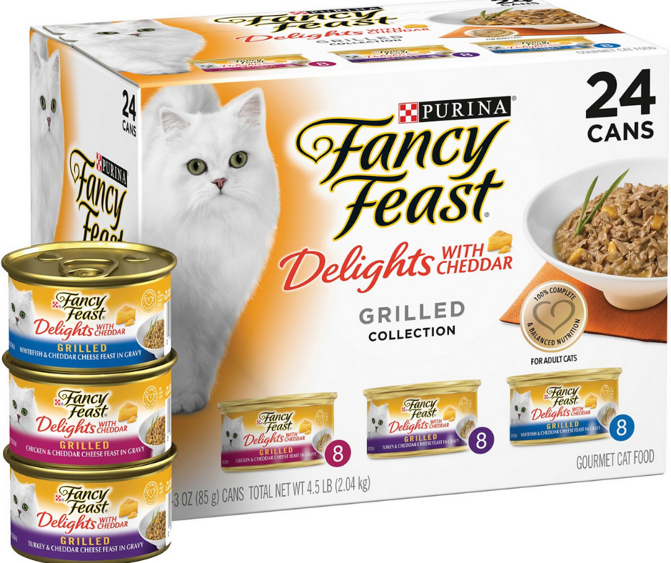 Purina Fancy Feast - All Breeds, Adult Cat Delights with Cheddar Cheese Grilled Meat in Gravy, Variety Pack Canned Cat Food-Southern Agriculture