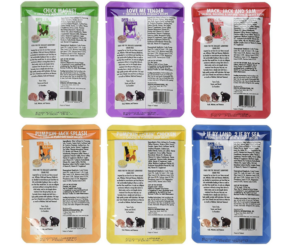 Weruva, Cats in the Kitchen - All Breeds, Adult Cat Grain-Free Cat Food Pouches, Variety Pack Canned Cat Food-Southern Agriculture