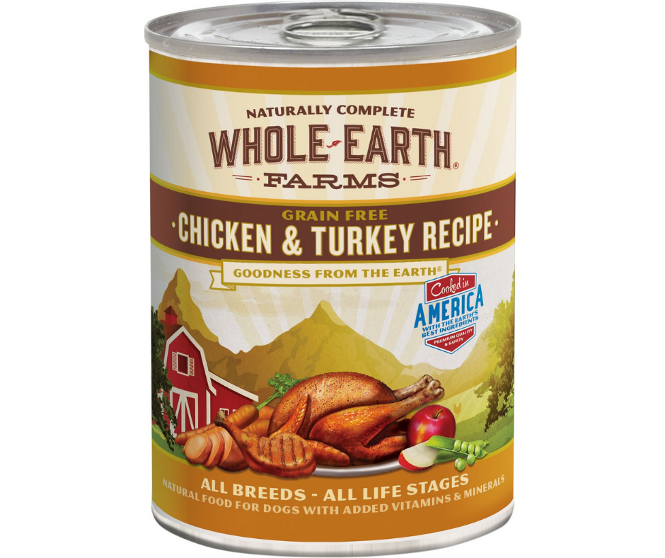 Whole Earth Farms - All Dog Breeds, All Life Stages Grain-Free Chicken & Turkey Recipe Canned Dog Food-Southern Agriculture