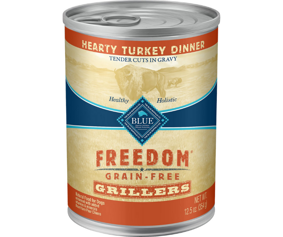 Blue Buffalo, Freedom Grillers - All Breeds, Adult Dog Grain-Free Hearty Turkey Dinner Recipe Canned Dog Food-Southern Agriculture