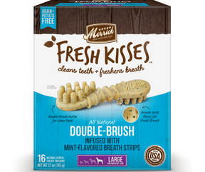 Merrick - Fresh Kisses Double-Brush Mint Breath Strip Large Breed. Dog Treats.-Southern Agriculture