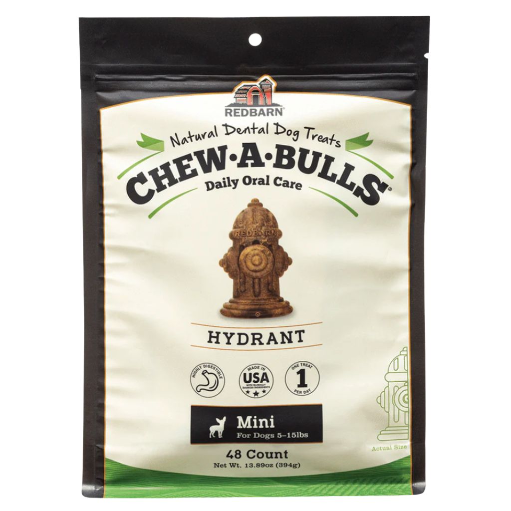 Redbarn - Chew-A-Bulls Natural DentalDog Treats Hydrant Shape