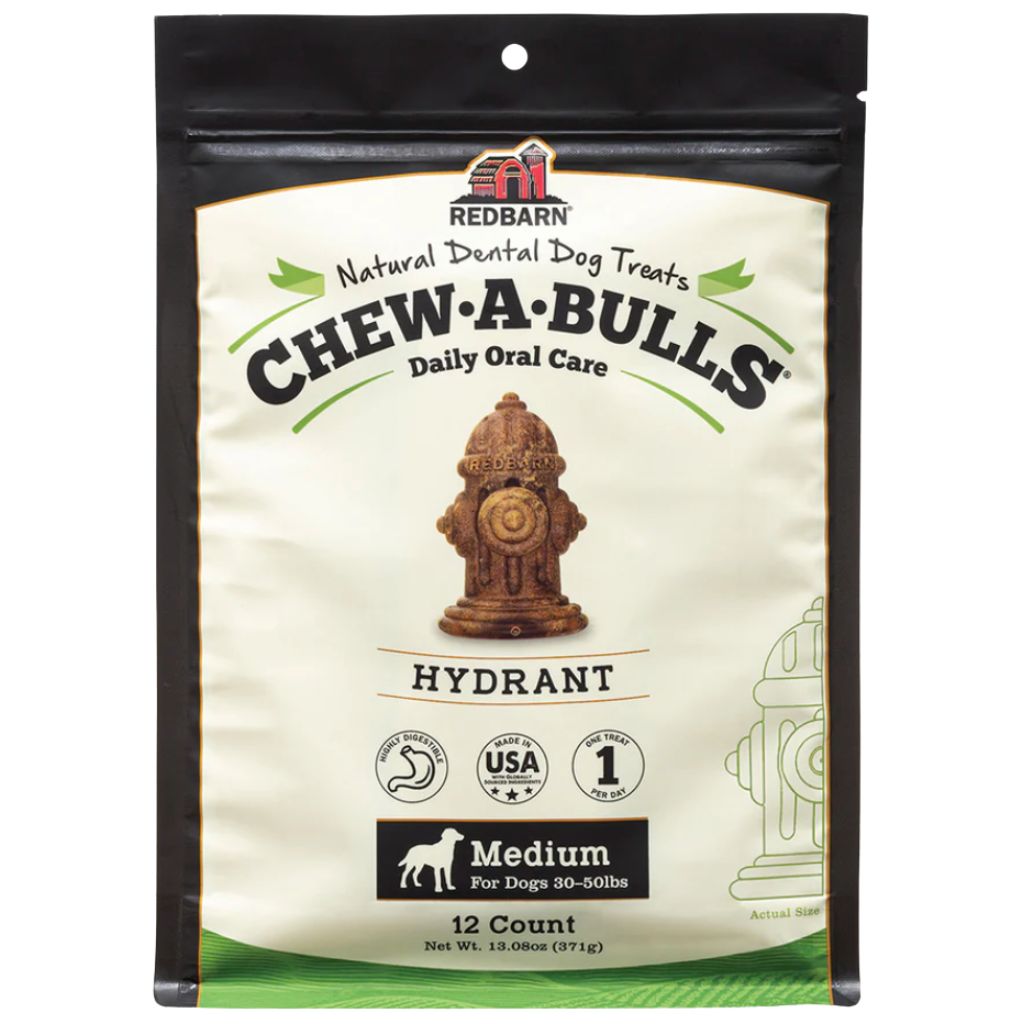 Redbarn - Chew-A-Bulls Natural DentalDog Treats Hydrant Shape