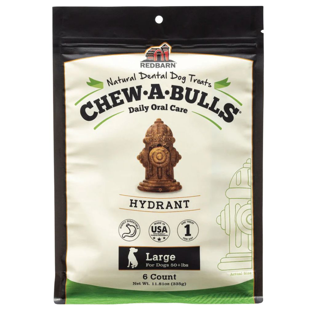 Redbarn - Chew-A-Bulls Natural DentalDog Treats Hydrant Shape