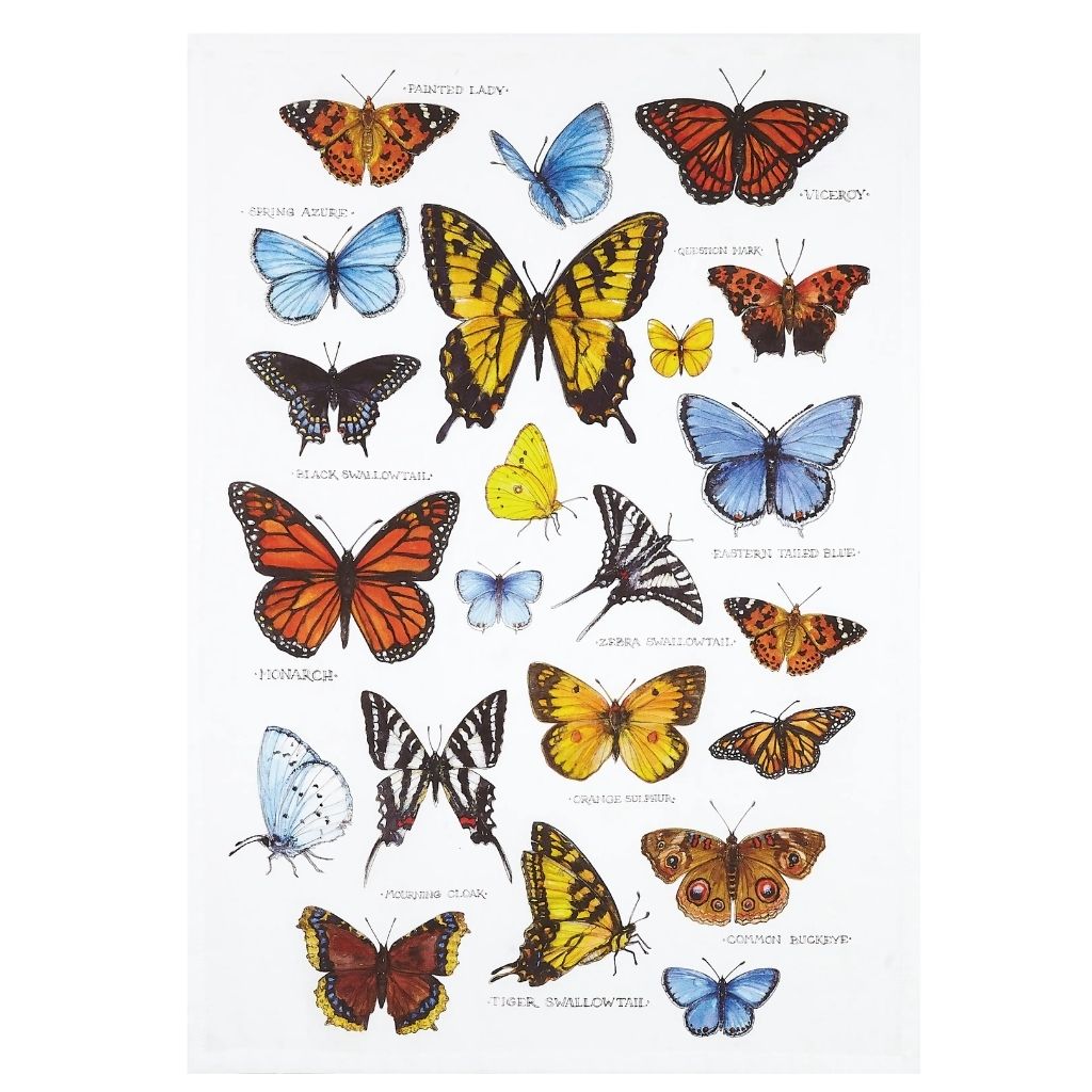 Field Guide Butterflies Printed Kitchen Towel