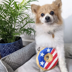 Huxley & Kent - Lulubelles Patriotic Power Plush Dog Toy - Stars & Stripes Donut