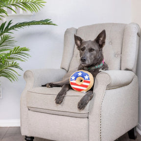 Huxley & Kent - Lulubelles Patriotic Power Plush Dog Toy - Stars & Stripes Donut