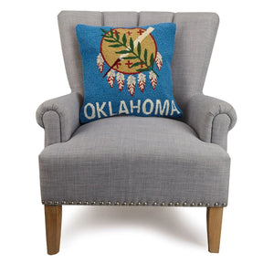 Oklahoma Flag Hook Pillow by Peking Handicraft