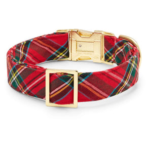 Red Tartan Holiday Dog Collar