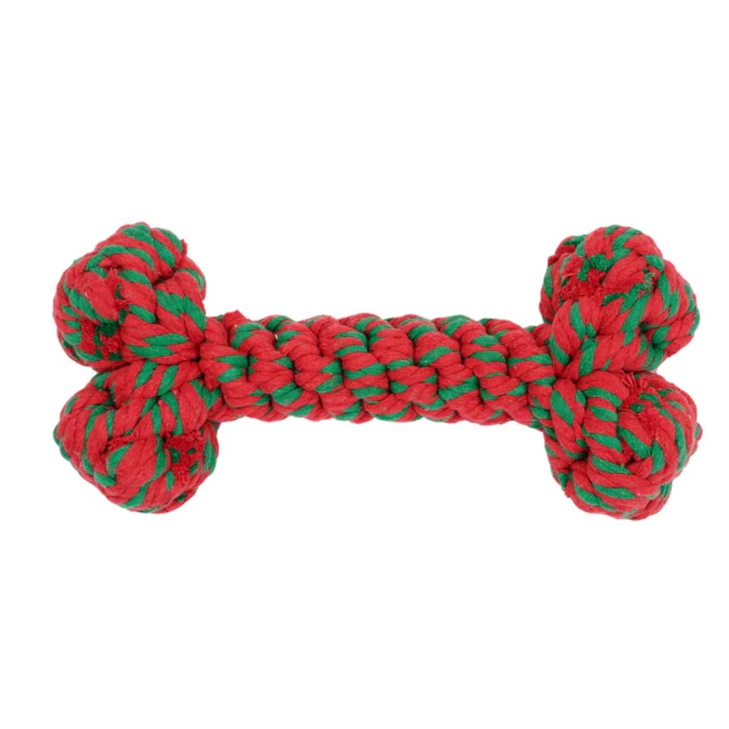 Jax & Bones Dog Toy Holiday Bone Rope 11"