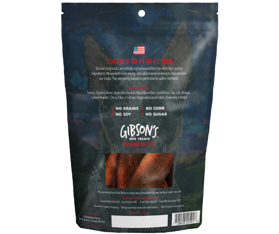 Gibson's - Prairie Bacon. Bison Jerky Dog Treats.-Southern Agriculture