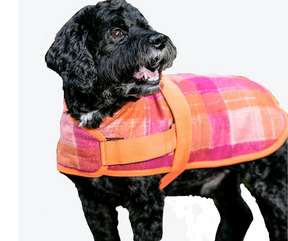 Allure by Huggle Hounds. Jackets for Dogs - Pink and Orange Plaid Print.-Southern Agriculture