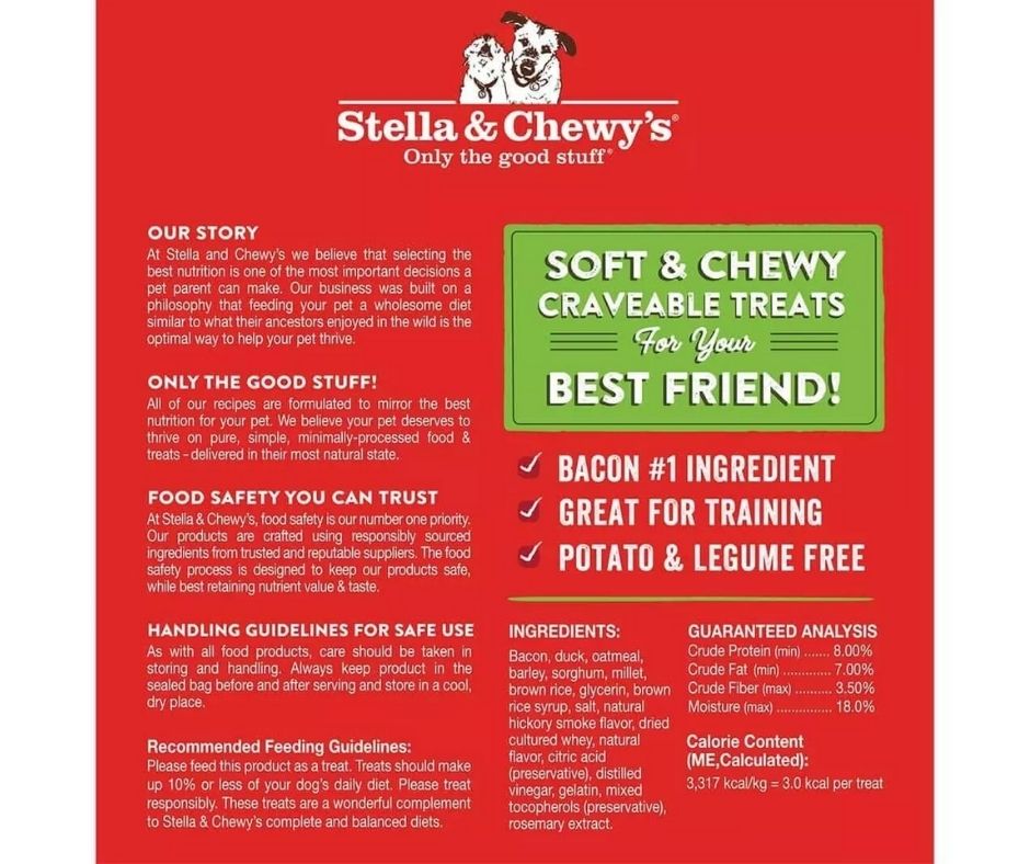 Stella & Chewy's - Crav’n Bac’n Bites Bacon & Duck Recipe. Dog Treats.-Southern Agriculture