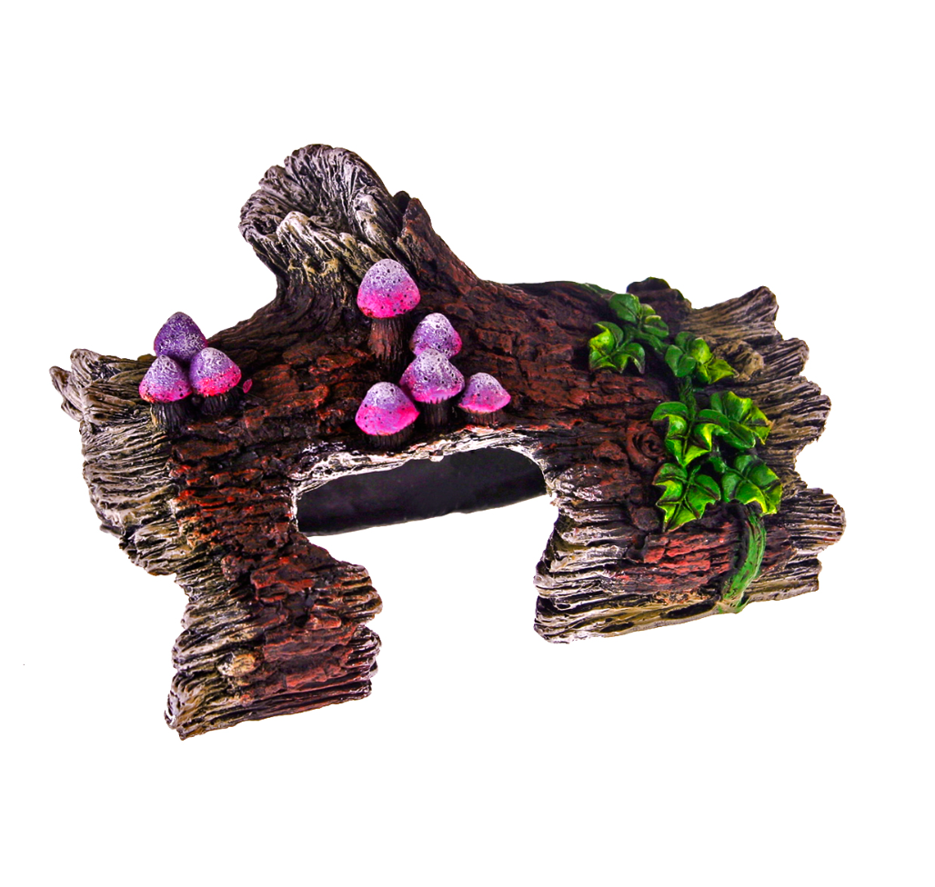 Log Hideaway With Vines Fish Tank Ornament