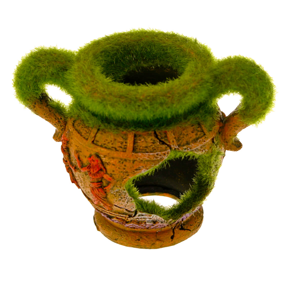 Vase With Fiber Moss Fish Tank Ornament