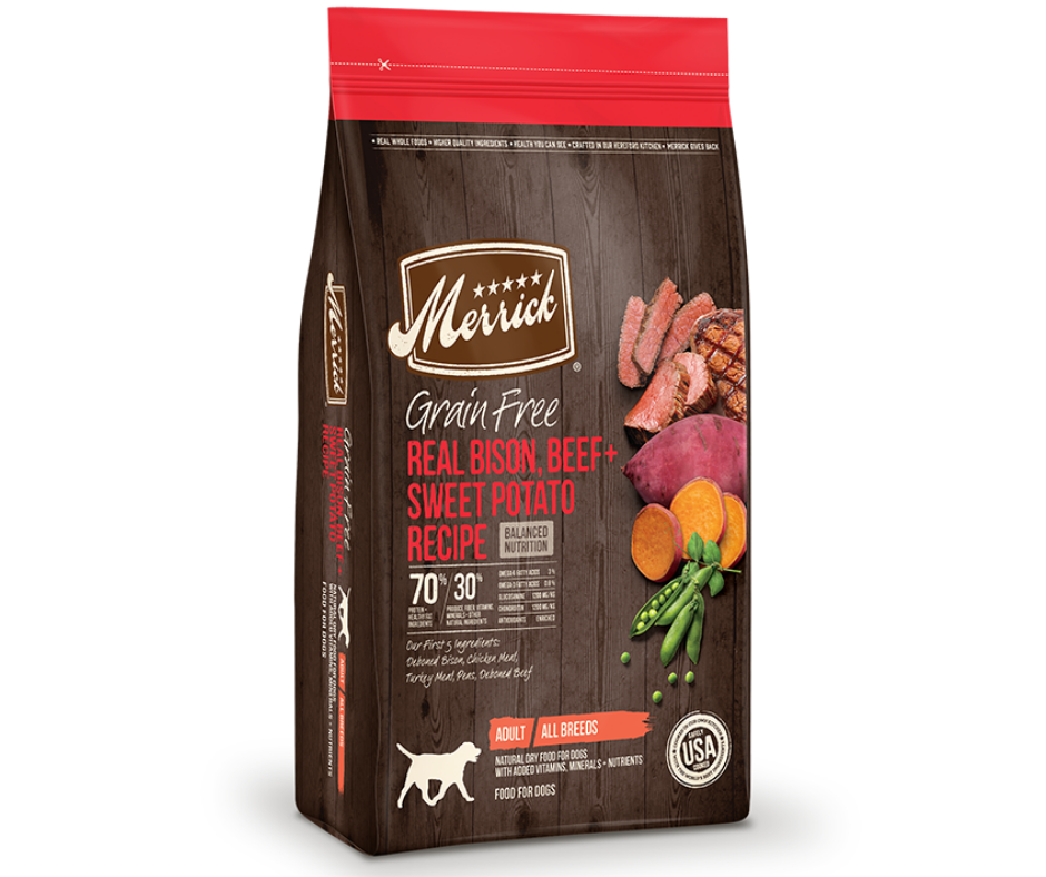 Merrick Grain Free - All Breeds, Adult Dog Real Bison, Beef, and Sweet Potato Recipe Dry Dog Food-Southern Agriculture